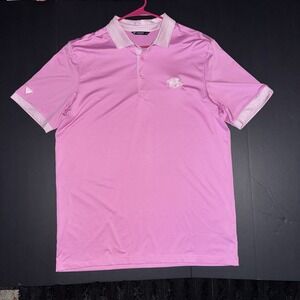 Men's Large Levelwear Nashville Predators Polo Shirt Pink White NCAA